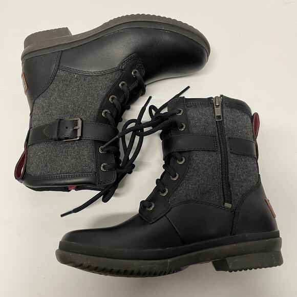 UGG Kesey Black Lace Up Waterproof Ankle Combat Winter Boot Womens Size 5 NEW - Picture 5 of 13